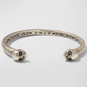 Silver Skull Cuff Bracelet